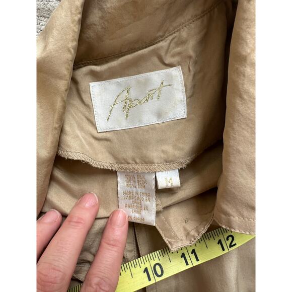 Vintage 80s/90s Apart 100% Silk 2 Piece Set Jacket & Pants Women’s Medium Beige - Picture 14 of 16